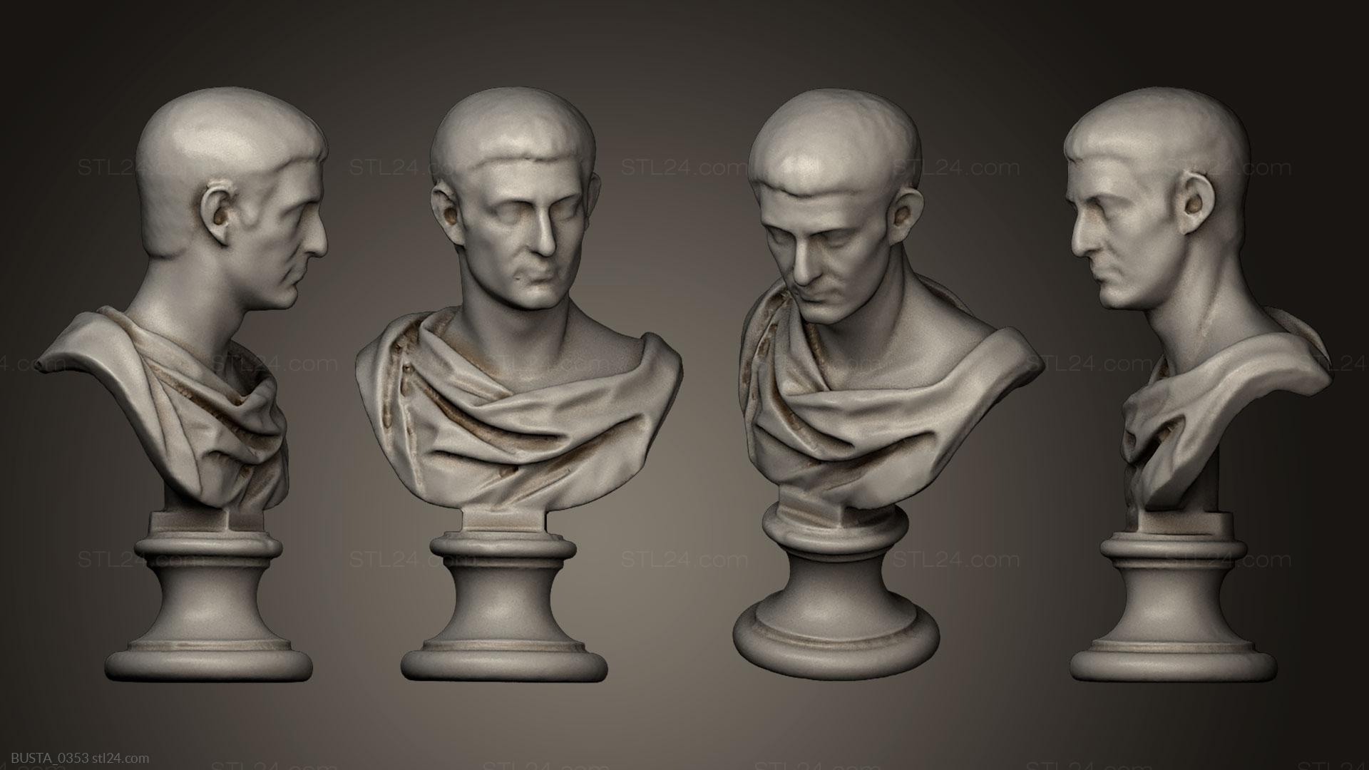 Бюсты и головы античные и исторические ( маскулино 2, BUSTA_0353) 3D модель для ЧПУ станка